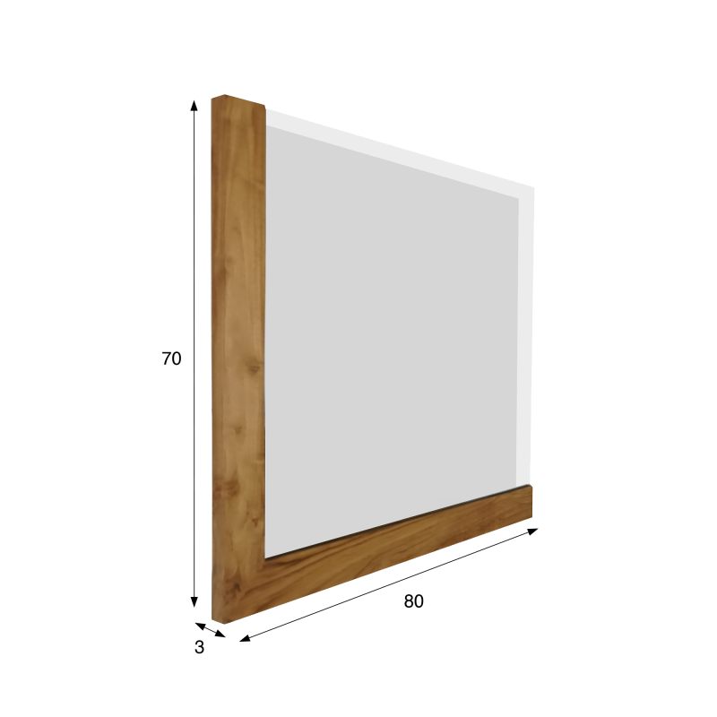 Miroir rectangulaire 80 cm avec cadre en L