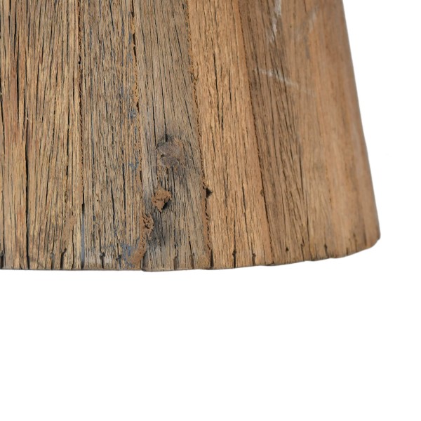 Table basse ronde en bois massif brut et ancien - Rustique
