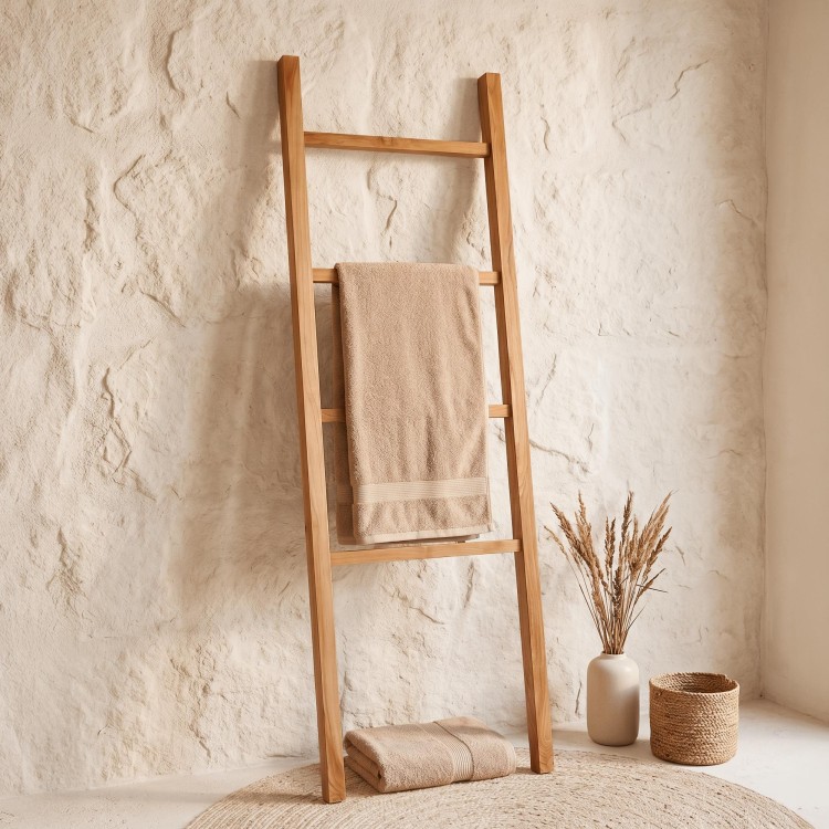 Échelle porte serviette en bois de teck 180 cm