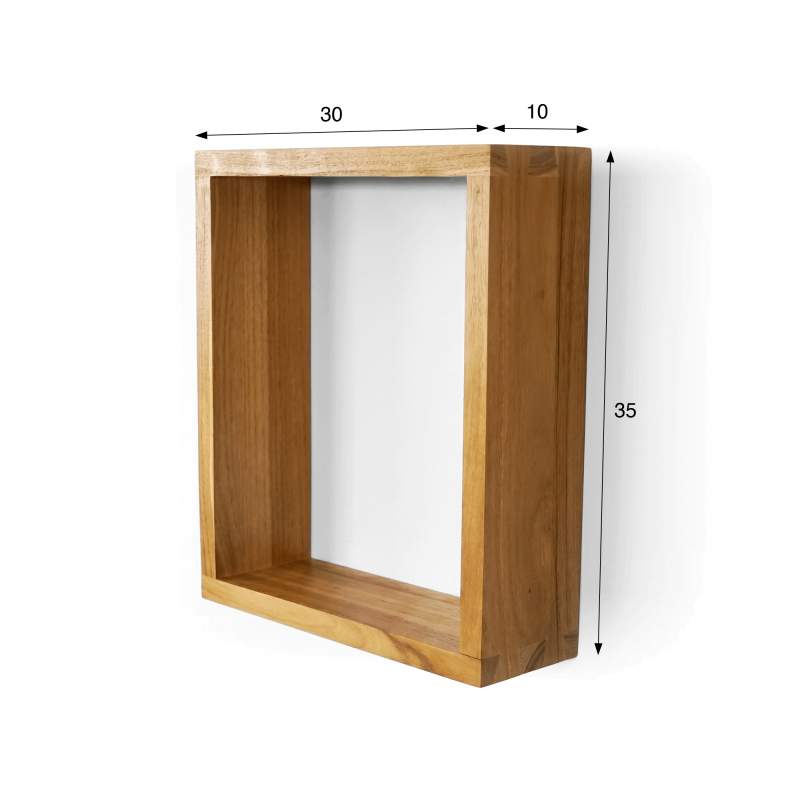 Etagère murale en teck 30 x 35 cm