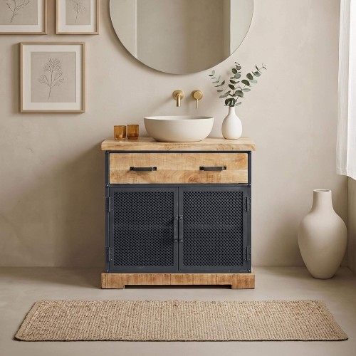 Meuble sous vasque bois et métal 80 cm - Cambridge