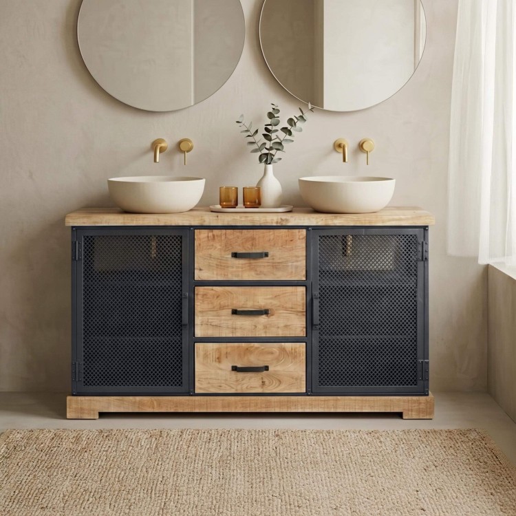 Meuble de salle de bain style industriel 140 cm - Cambridge