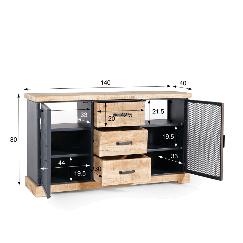 Meuble de salle de bain style industriel 140 cm - Cambridge