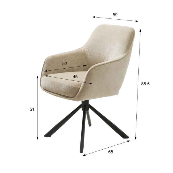 Fauteuil pivotant confortable pour salle à manger - Cowley