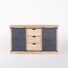 Meuble sous vasque en bois massif et métal 140 cm - Detroit