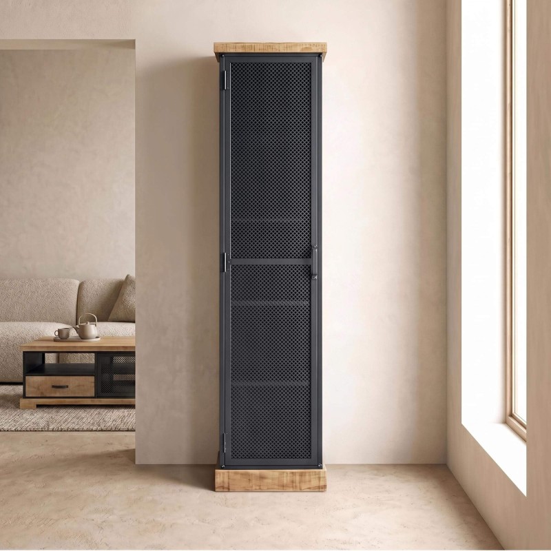 Armoire style industriel en bois et métal - Cambridge