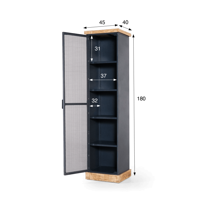 Armoire style industriel en bois et métal - Cambridge