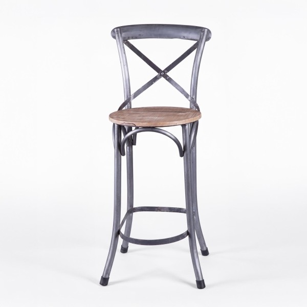 Chaise haute bistrot bois metal