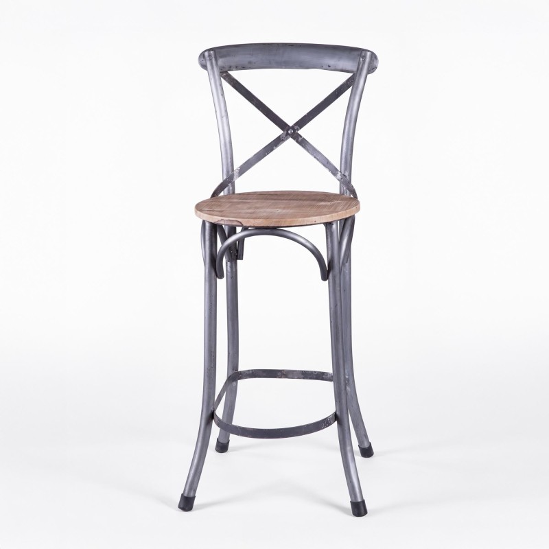 Chaise haute bistrot bois metal
