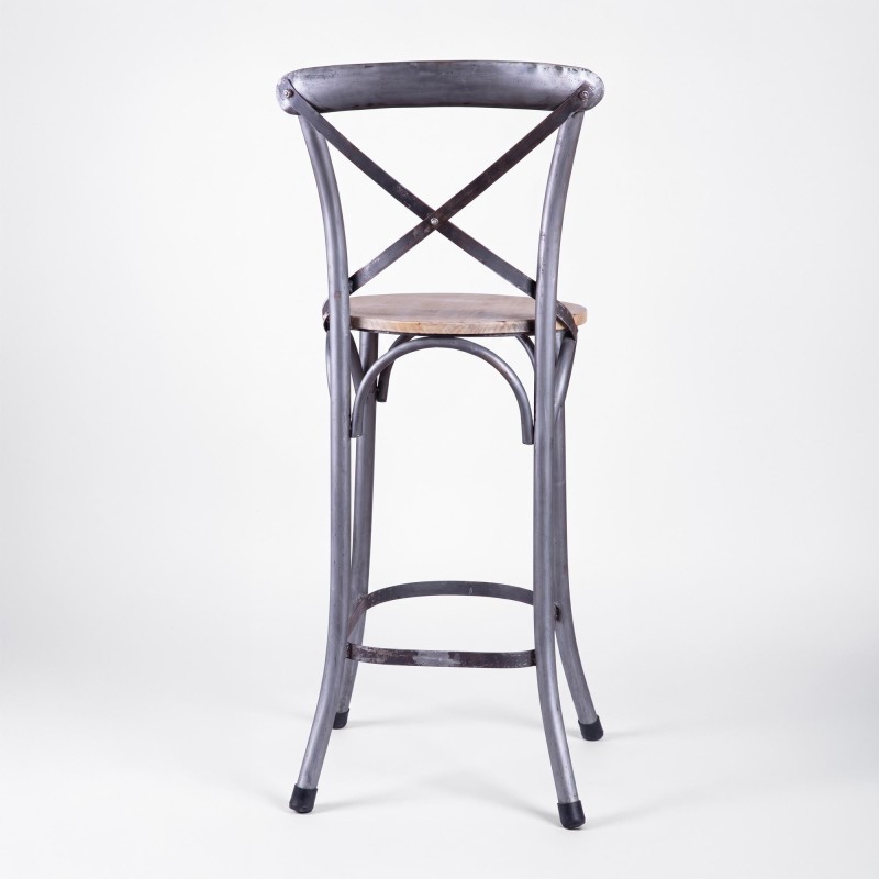 Chaise haute bistrot bois metal