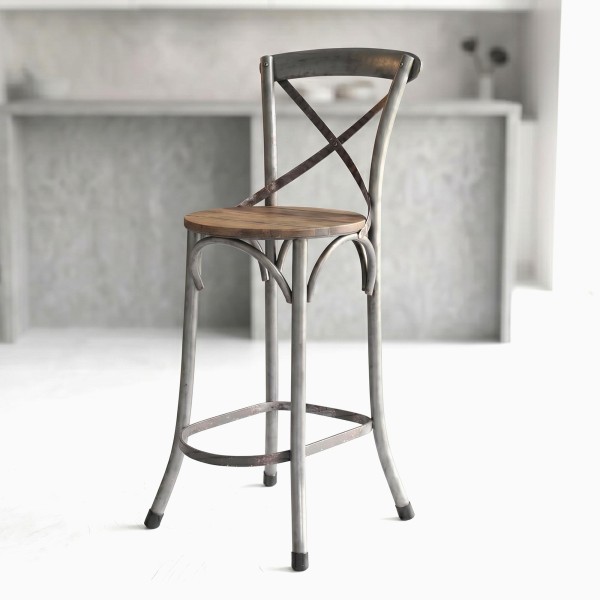 Chaise haute bistrot bois metal