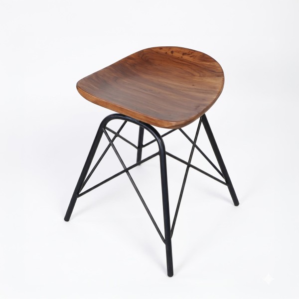 Tabouret en acier et bois - Oasis