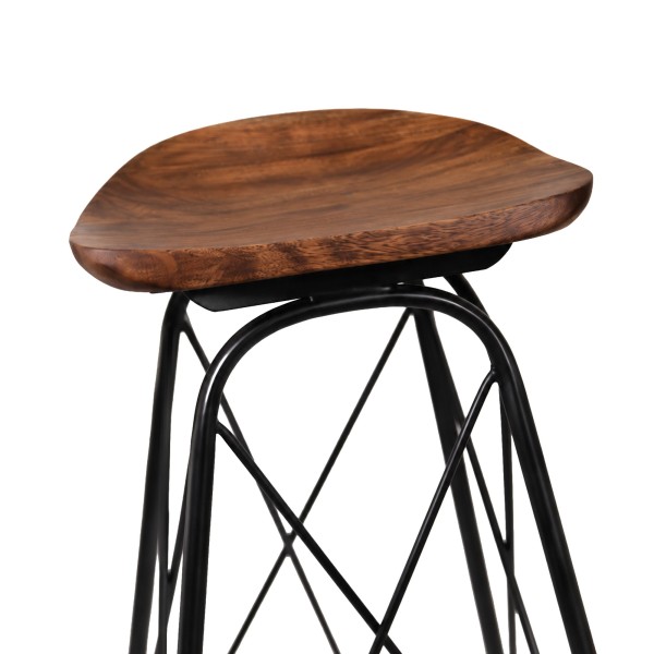Tabouret de bar en acier et bois - Oasis