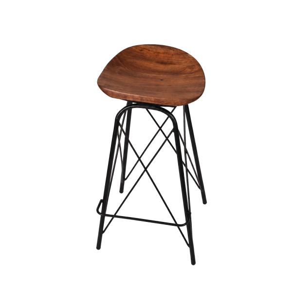 Tabouret de bar en acier et bois - Oasis