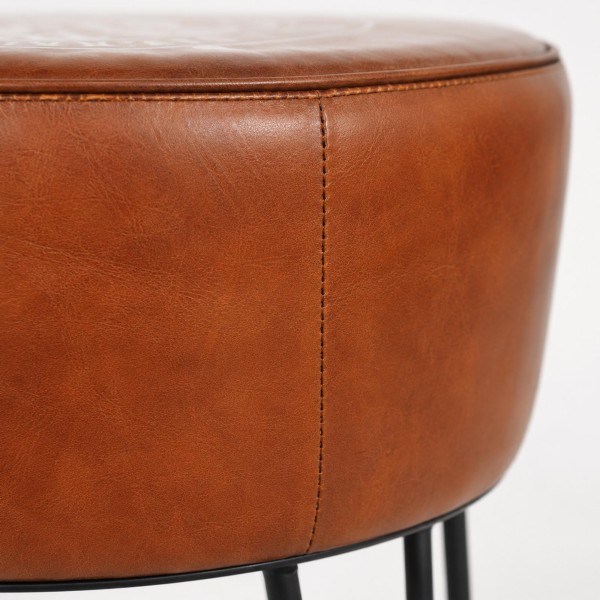 Tabouret industriel en cuir "Leitmotiv"