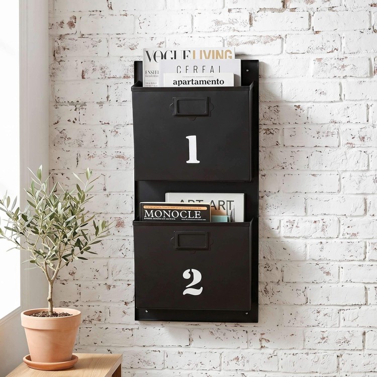 Porte revues industriel noir