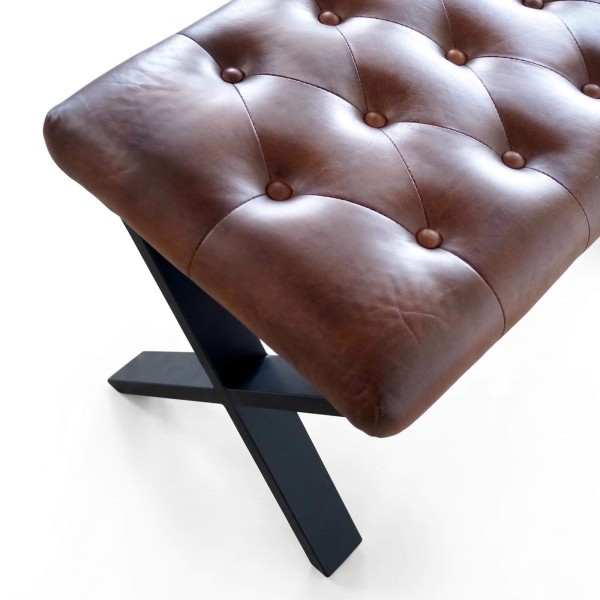 Banc en cuir et métal - Roma