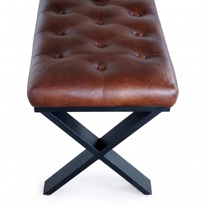Banc en cuir et métal - Roma