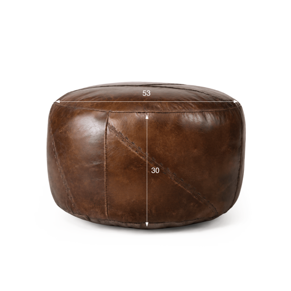 Pouf rond en cuir - Patchwork
