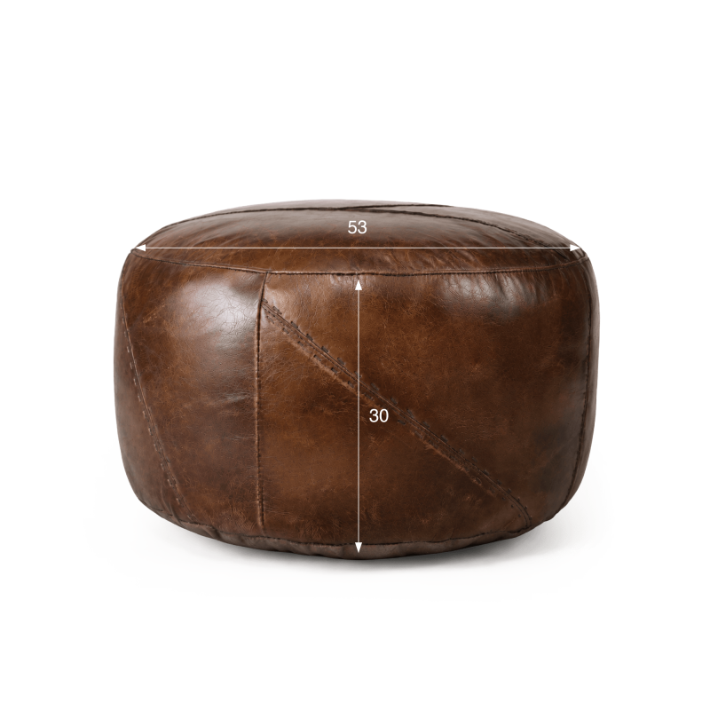 Pouf rond en cuir - Patchwork