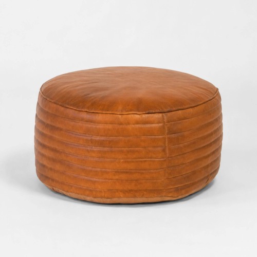 Pouf rond en cuir - Savoy