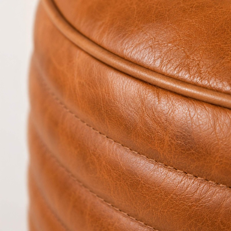 Pouf rond en cuir - Savoy