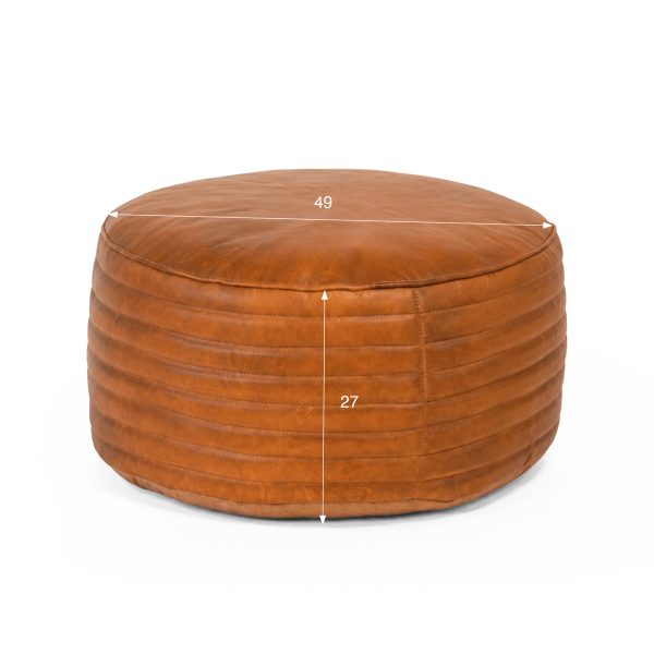 Pouf rond en cuir - Savoy