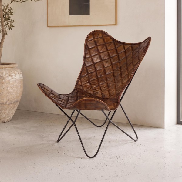 Chaise papillon en cuir - Lepidoptera