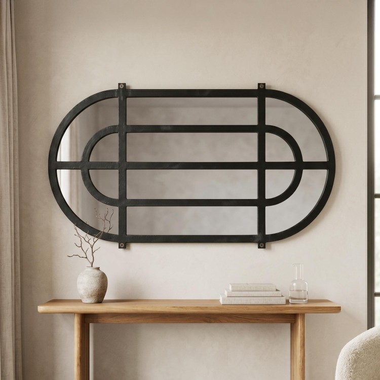 Miroir industriel ovale 120 X 60 cm