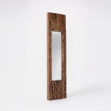 Miroir en bois brut rectangulaire 25 x 120 cm - Tree