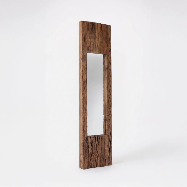 Miroir en bois brut rectangulaire 25 x 120 cm - Tree