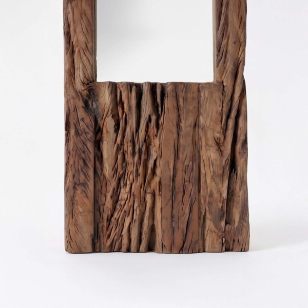 Miroir en bois brut rectangulaire 25 x 120 cm - Tree