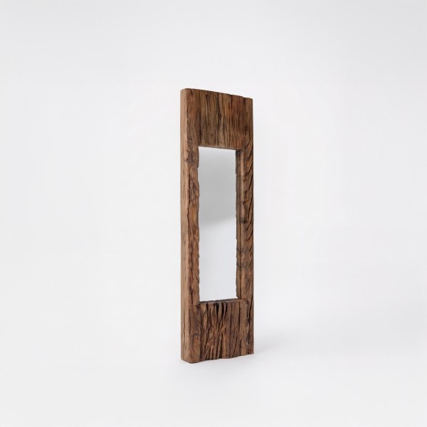 Miroir en bois brut rectangulaire 25 x 90 cm - Tree