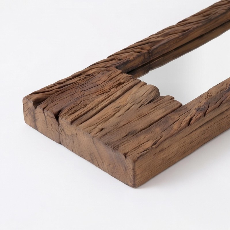Miroir en bois brut rectangulaire 25 x 90 cm - Tree