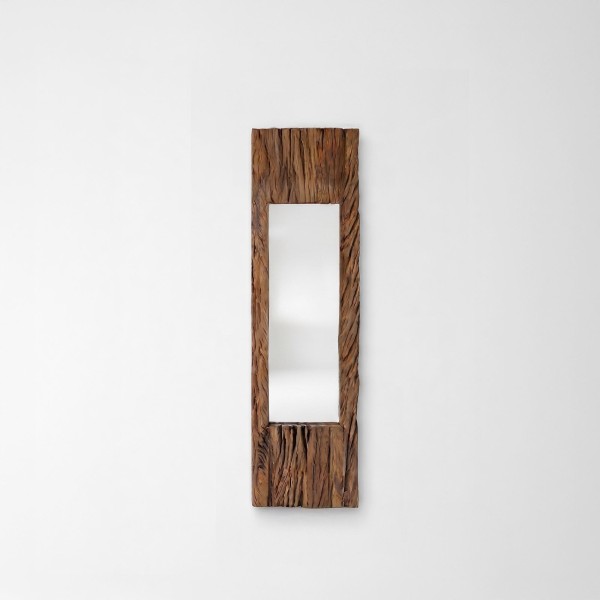 Miroir en bois brut rectangulaire 25 x 90 cm - Tree