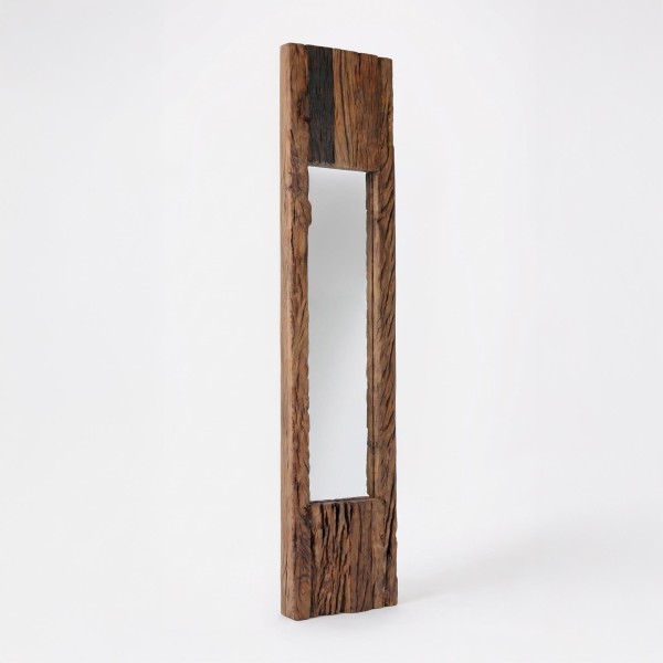 Miroir en bois brut rectangulaire 25 x 150 cm - Tree