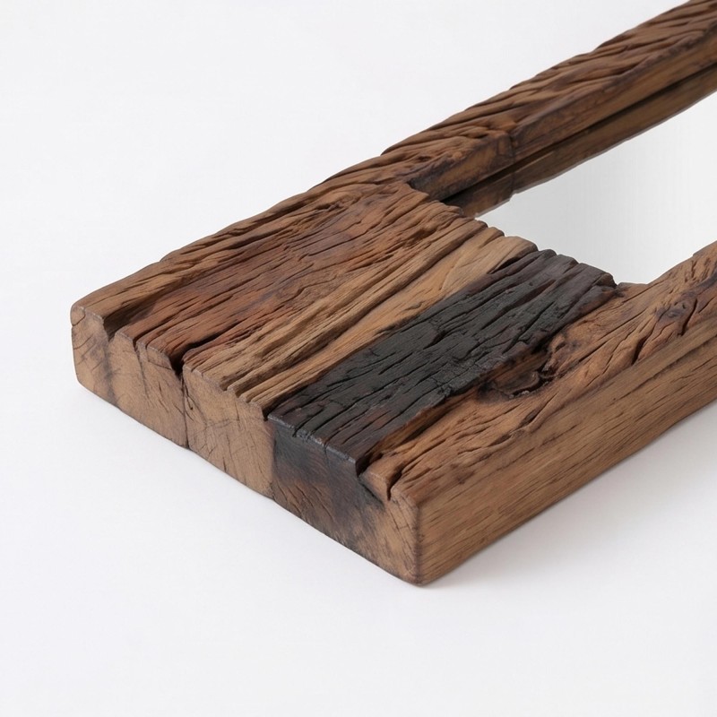Miroir en bois brut rectangulaire 25 x 150 cm - Tree