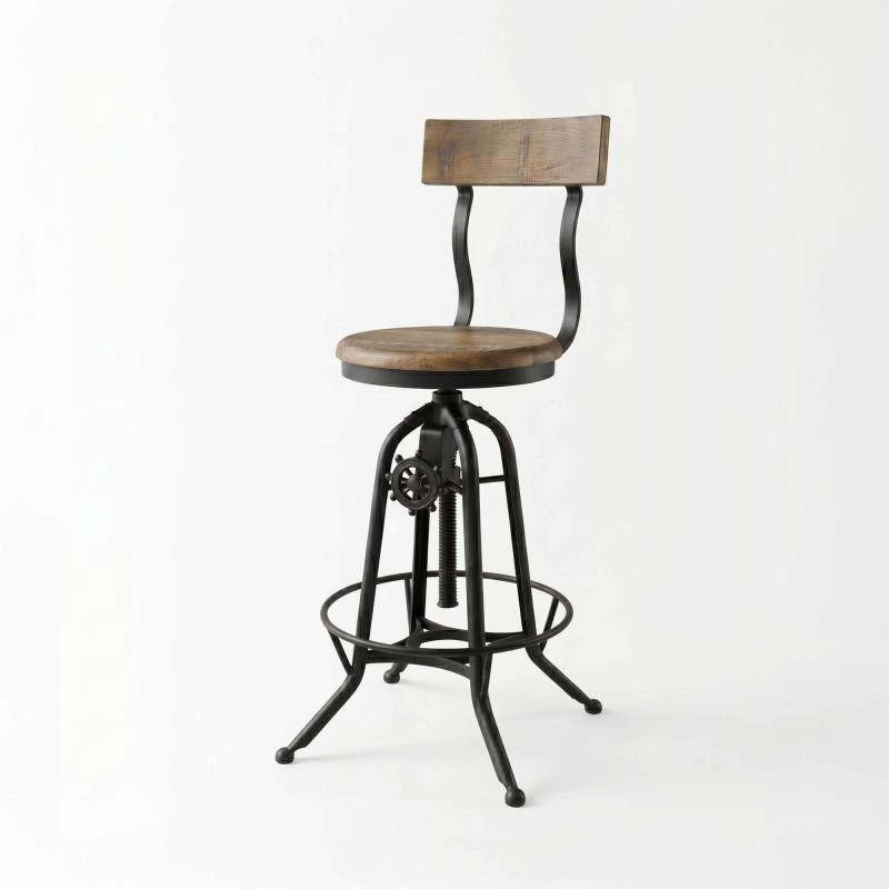 Tabouret de bar bois et métal