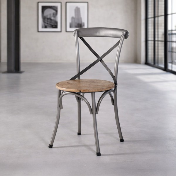 Chaise bistrot bois et métal