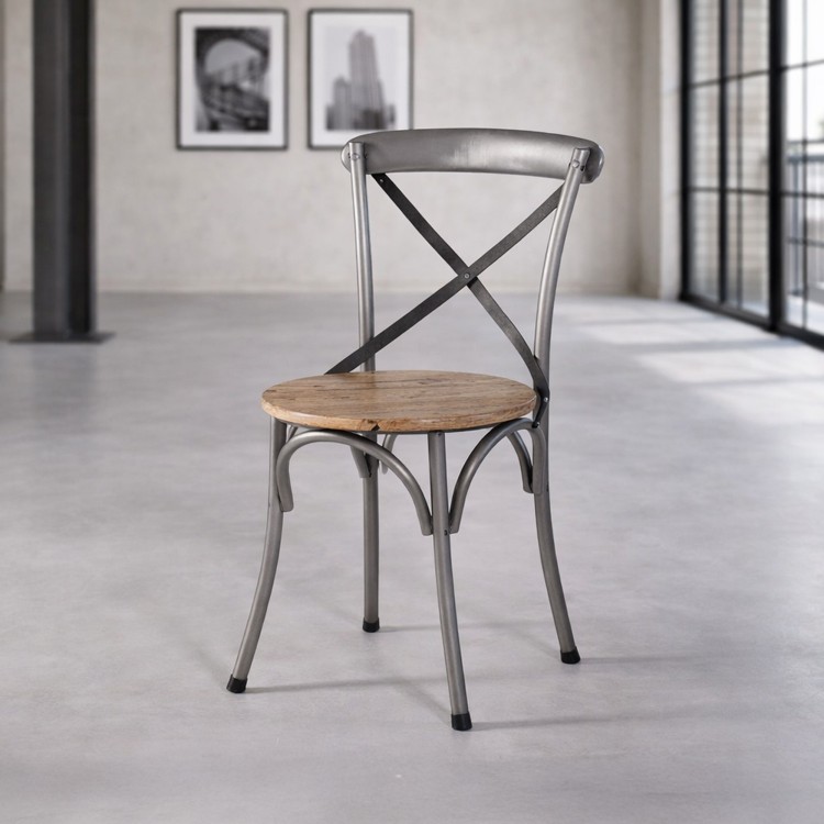 Chaise bistrot bois et métal
