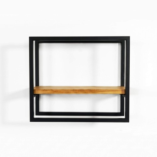 Etagère murale rectangulaire bois et métal 40 x 35 cm - Strip