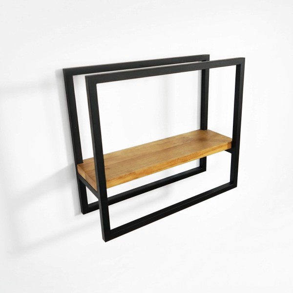 Etagère murale rectangulaire bois et métal 40 x 35 cm - Strip