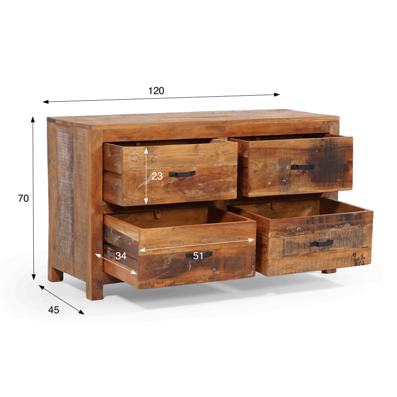 Commode en bois recyclé - Terra Nova