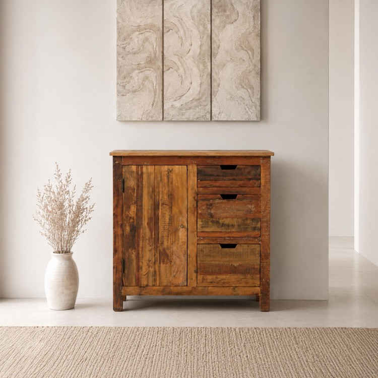 Buffet 90 cm en bois recyclé - Terra Nova