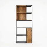 Bibliothèque étagère en métal et bois naturel 80cm - Diane