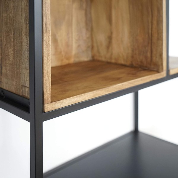 Bibliothèque étagère en métal et bois naturel 80cm - Diane