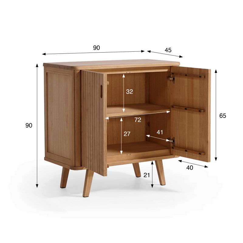 Buffet en bois massif 90 cm - Neha