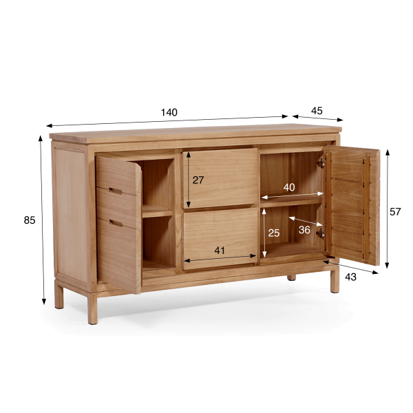 Buffet en bois massif 140 cm - Ashwini