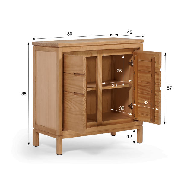 Bahut de salle à manger en bois massif 80 cm - Ashwini