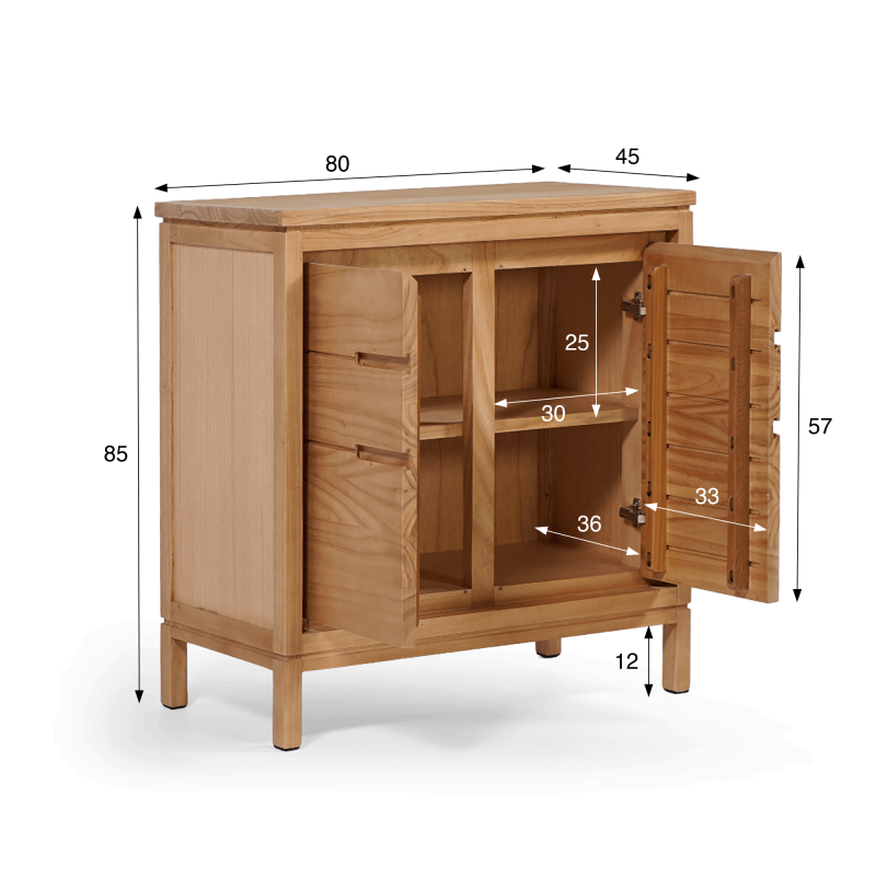 Bahut de salle à manger en bois massif 80 cm - Ashwini